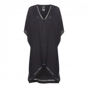 Image of Jets Jets Lace V-Neck Kaftan - BLACK