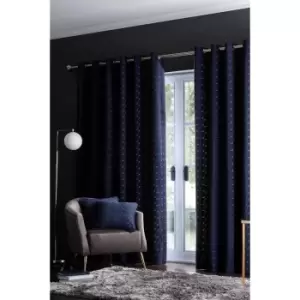 Image of Lucca Geometric Velvet Eyelet Curtains