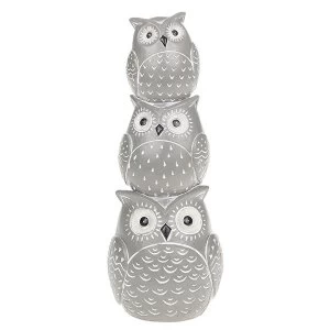 Image of Country Grey Wise Owl Trio Ornament