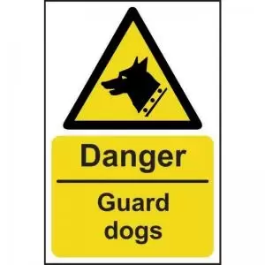 Image of Danger Guard Dogs’ Sign; Rigid 1mm PVC Board 400mm x 600mm