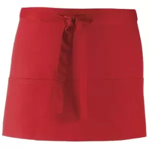 Image of Premier Ladies 'colours' 3 Pocket Apron / Workwear (pack Of 2) (one Size, Red)