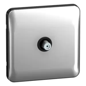 Image of Schneider LSD 1G Coaxial Socket Black Insert Polished Chrome - GGBL7030BPCS