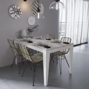 Image of Bud Dining Table for 4 People (Marble Effect)