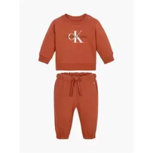 Image of Calvin Klein Jeans Monogram Sweatshirt Set - Brown