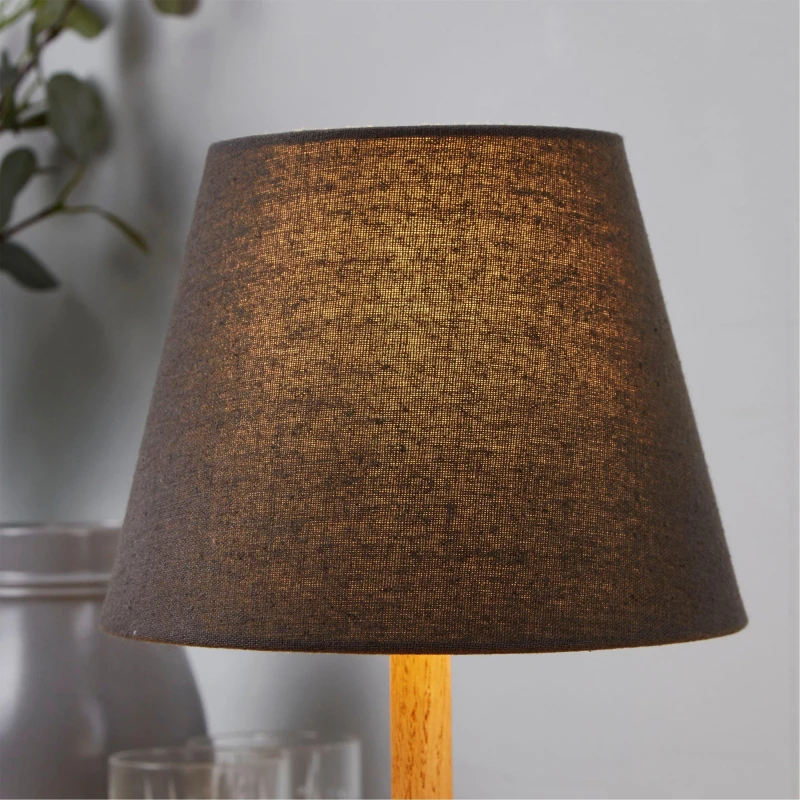 Image of Lighting Collection Linen Tapered Shade Charcoal unisex 20cm