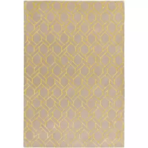 Image of Asiatic - Nexus Fine Lines Silver Yellow 120cm x 170cm Rectangle - Grey and Yellow