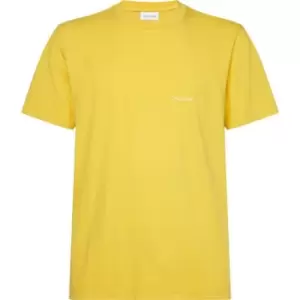 Image of Calvin Klein Small Logo T Shirt - Yellow