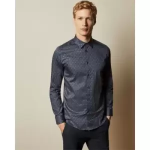 Image of Ted Baker Glace Print Shirt Mens - Blue
