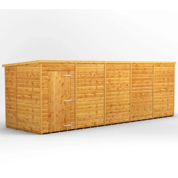 Image of 20x6 Power Windowless Pent Garden Shed - Brown