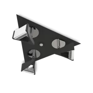 Image of Filippo Spot Light 3 Light LED Triangular 15W 3000K, 1350lm, Matt Black/Polished Chrome, 3yrs Warranty