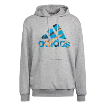 Image of adidas Essentials French Terry Camo-Print Hoodie Mens - Grey