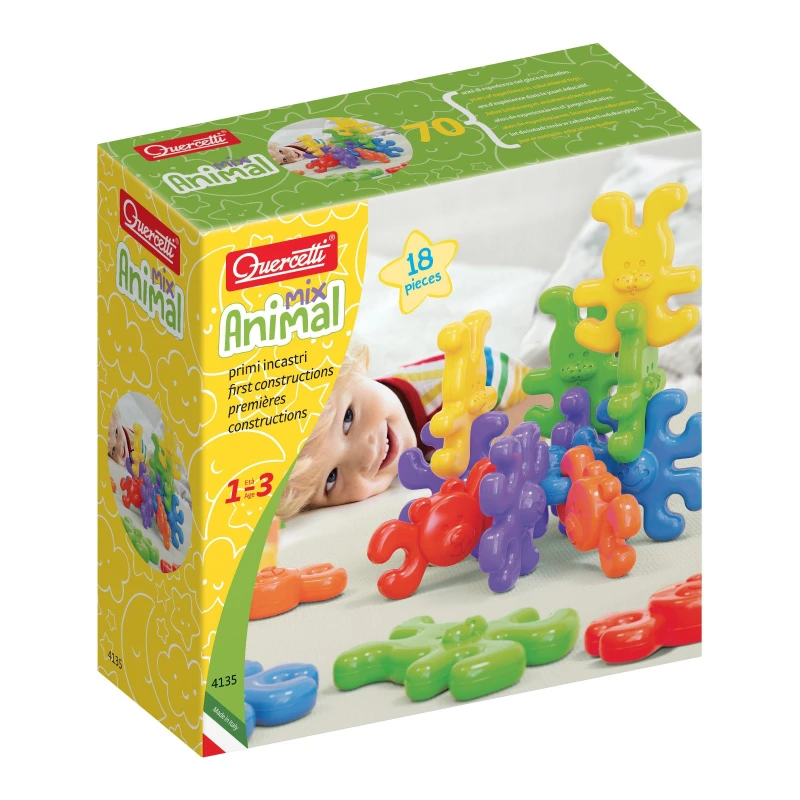 Image of Quercetti Animal Mix - 18 Pieces, Multi 4135