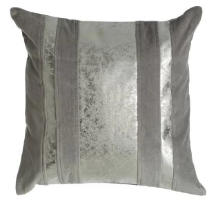 Image of Premier Housewares Kensington Townhouse Crushed Leather Cushion - Dark Grey