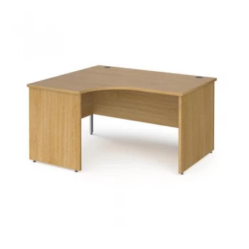 Image of Office Desk Left Hand Corner Desk 1400mm Oak Top With Silver Frame 800mm Depth Contract 25
