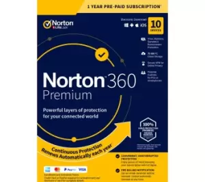 Image of Norton 360 Premium EU Key (1 Year / 10 Devices) + 75 GB Cloud Storage