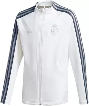 Image of Boys, adidas Real Madrid Tiro Anthem Jacket, White, Size 11-12 Years