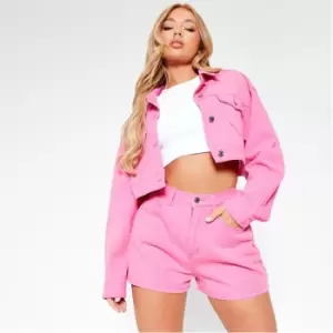 Image of I Saw It First Diamante Denim Shorts - Pink