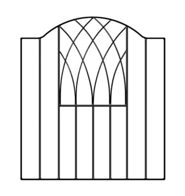 Image of Burbage Iron Craft Abbi Metal Low Bow Top Garden Gate 955mm Gap X 942mm High Vesc