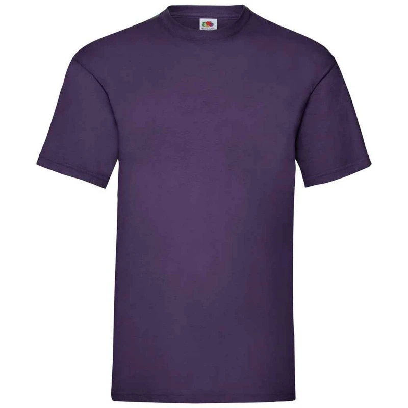Image of Fruit Of The Loom Fruit of the Loom Men Valueweight T-Shirt in Purple Size: Small Purple S Male 5063527627254