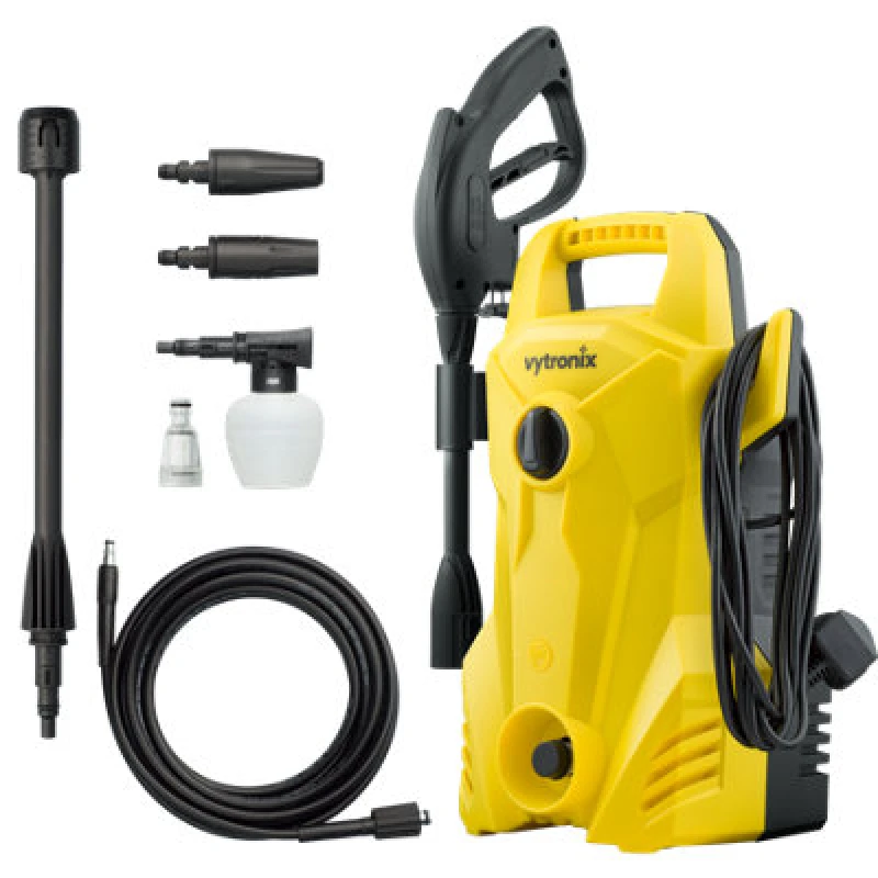 Image of Vytronix Vytronix 1400w Compact Pressure Washer in Yellow Yellow One Size Unisex 5060733950626