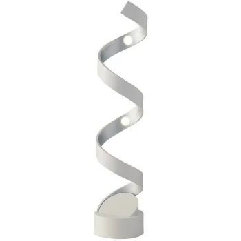 Image of Fan Europe Lighting - Fan Europe HELIX LED Swirl Table Lamp White, Silver 960lm 3000K 14.5x66cm