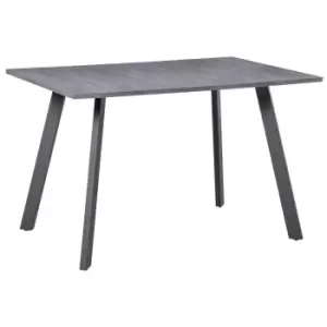 Image of Homcom Modern Rectangular Dining Table With Metal Legs Dark Grey