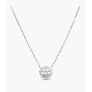 Image of Fossil Womens Elliott Mother-Of-Pearl Sterling Pendant Necklace - Silver