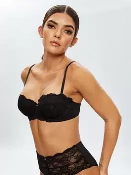 Image of Ann Summers Bras Sexy Lace Planet Balcony Bra, Black, Size 38F, Women