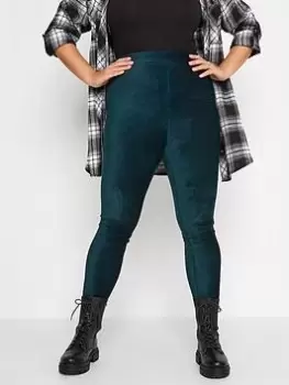 Image of Yours Cord Legging Forest Green, Size 22, Women