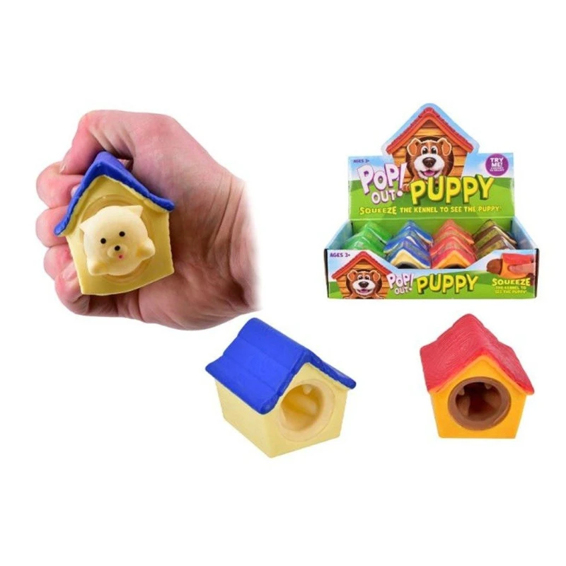 Image of Kandy Toys Pop Out Puppy In Kennel (Colours Vary) Multi unisex