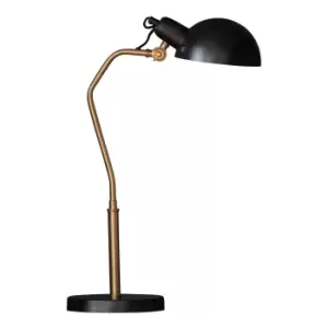 Image of Table Lamp Satin Black & Aged Brass Paint 7W LED E14 Bedside Light