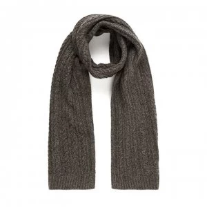 Image of Dune London Ottto Cable Knit Scarf - Grey