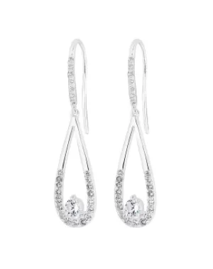 Image of Simply Silver Solitaire Drop Earrings