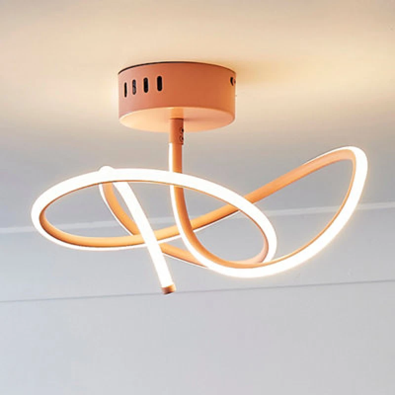 Image of BHS Lighting Glow Whirly Flush Ceiling Light Pink