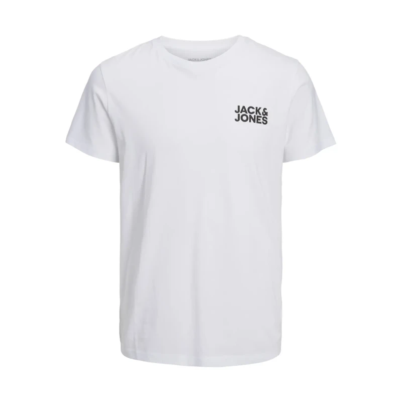 Image of jack & jones Jack & Jones Corp Logo T-Shirt - White White - JACK & JONES - Size: 5XL(62) White Male 5XL(62) LM07807