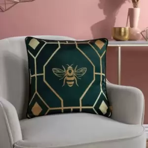 Image of Furn. Bee Deco Polyester Filled Cushion Emerald