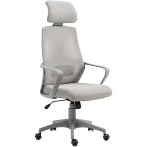 Image of Vinsetto - Mesh Back Office Chair w/ Adjustable Height Padded Headrest Grey
