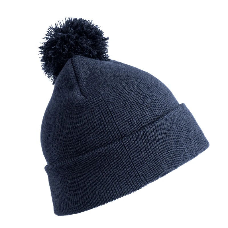 Image of Result Winter Essentials Pom Pom Beanie in Navy Navy Unisex One Size