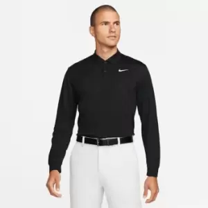 Image of Nike Dri-FIT Victory Mens Long-Sleeve Golf Polo - Black