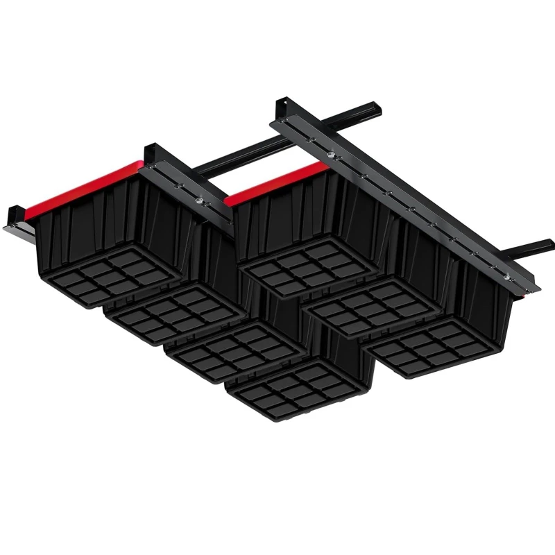Image of Gr8 Home Overhead Adjustable Storage Bin Rack Brackets in Black Unisex