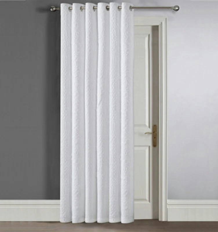 Image of Velosso Winchester Quilted Pinsonic Blackout Curtains - White