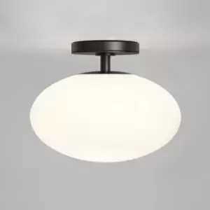Image of Zeppo Semi Flush Bathroom Globe Ceiling Light Matt Black IP44