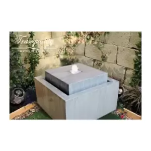 Image of Zinc Cube Solar Powered Water Feature