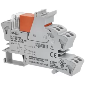 Image of WAGO 788-303 12VDC 16A SPDT-CO DIN Rail Mountable Relay Module