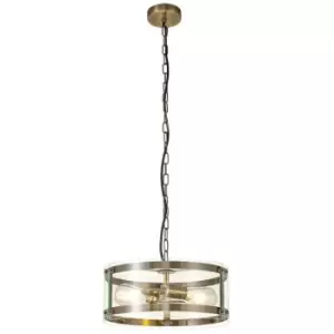 Image of Luminosa Pendant, 2 Light E27, Antique Brass