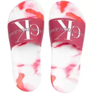 Image of Calvin Klein Jeans Marble Sliders - Pink