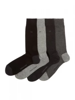 Image of Mens Calvin Klein 4 Pack Plain Heel and Toe Jet Black
