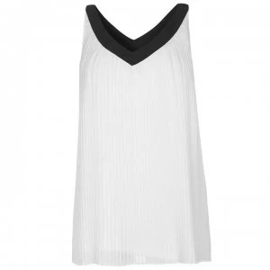 Image of DKNY Sleeveless Pleat Top - Ivory