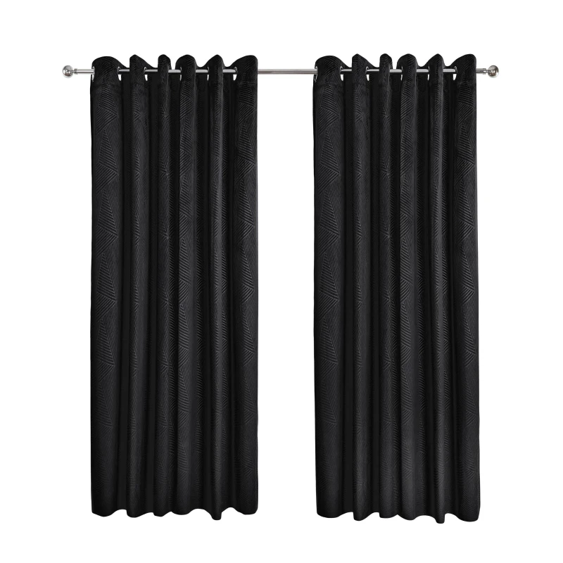 Image of Emma Barclay Blackout Curtains Thermal Velvet Eyelet Midnight Black unisex 117x183cm