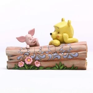 Image of Pooh And Piglet On A Log (Winnie The Pooh) Disney Traditions Figurine
